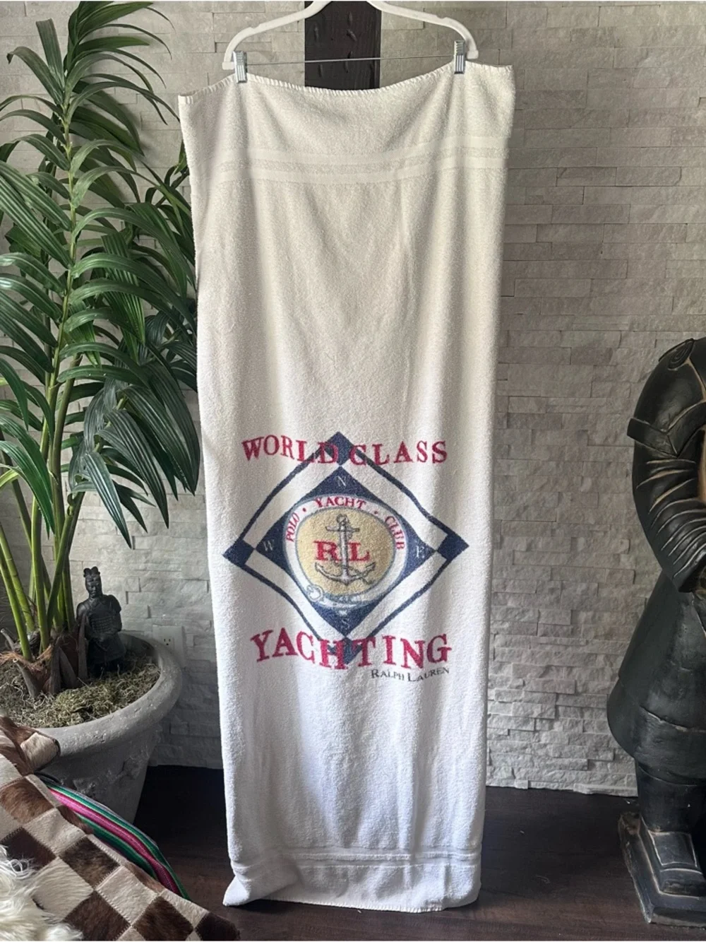 Ralph Lauren Vintage Nautical Polo Yacht Club World Class Yachting Beach Towel